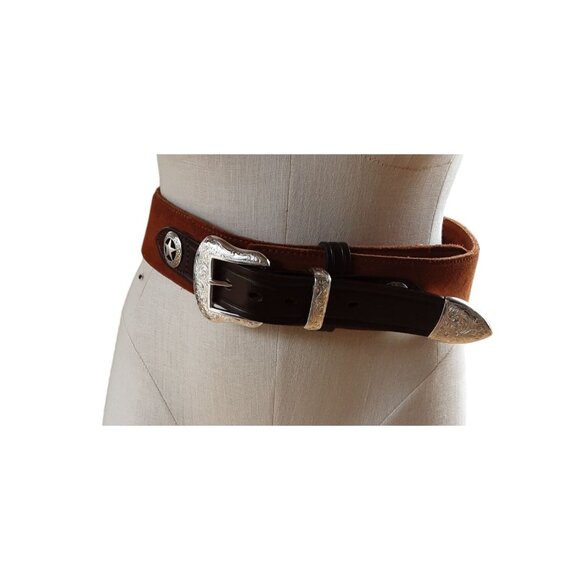 Kirkpatrick Marshal Cross Draw Ammo Leather Belt 357 CAL USA Size 36 Silver Tone - Picture 5 of 16